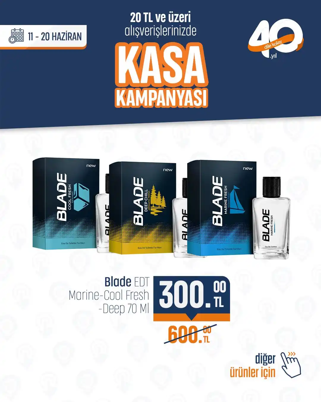 Image from Tahtakale Spot AVM: 20₺ ve Üzeri Alışverişlerinizde Kasa Kampanyası 🥳 👉Blade EDT Marine...