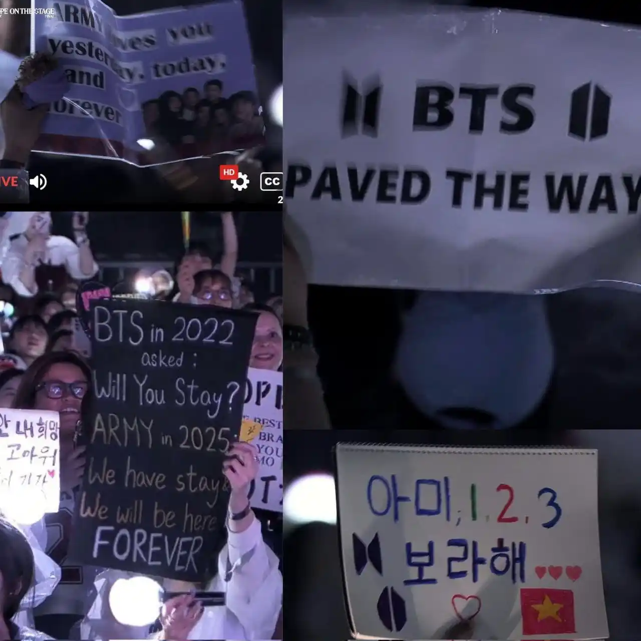 Image from BTS ARMY LATAM: Algunos de los carteles que ARMY hizo para el concierto de <a class="t...