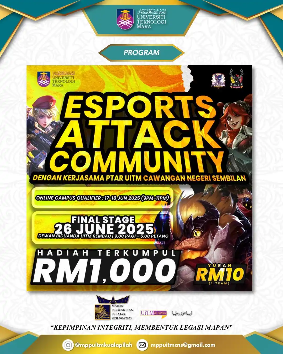 Image from INFO MPP UiTM CAWANGAN NEGERI SEMBILAN SESI 2024/2025: Assalamualaikum wbt, Salam Sejahtera, Salam UiTM di Hatiku, Salam Mala...