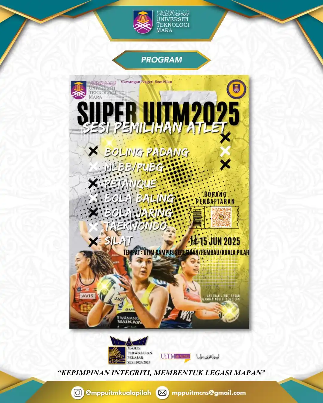 Image from INFO MPP UiTM CAWANGAN NEGERI SEMBILAN SESI 2024/2025: Assalamualaikum wbt, Salam Sejahtera, Salam UiTM di Hatiku, Salam Mala...