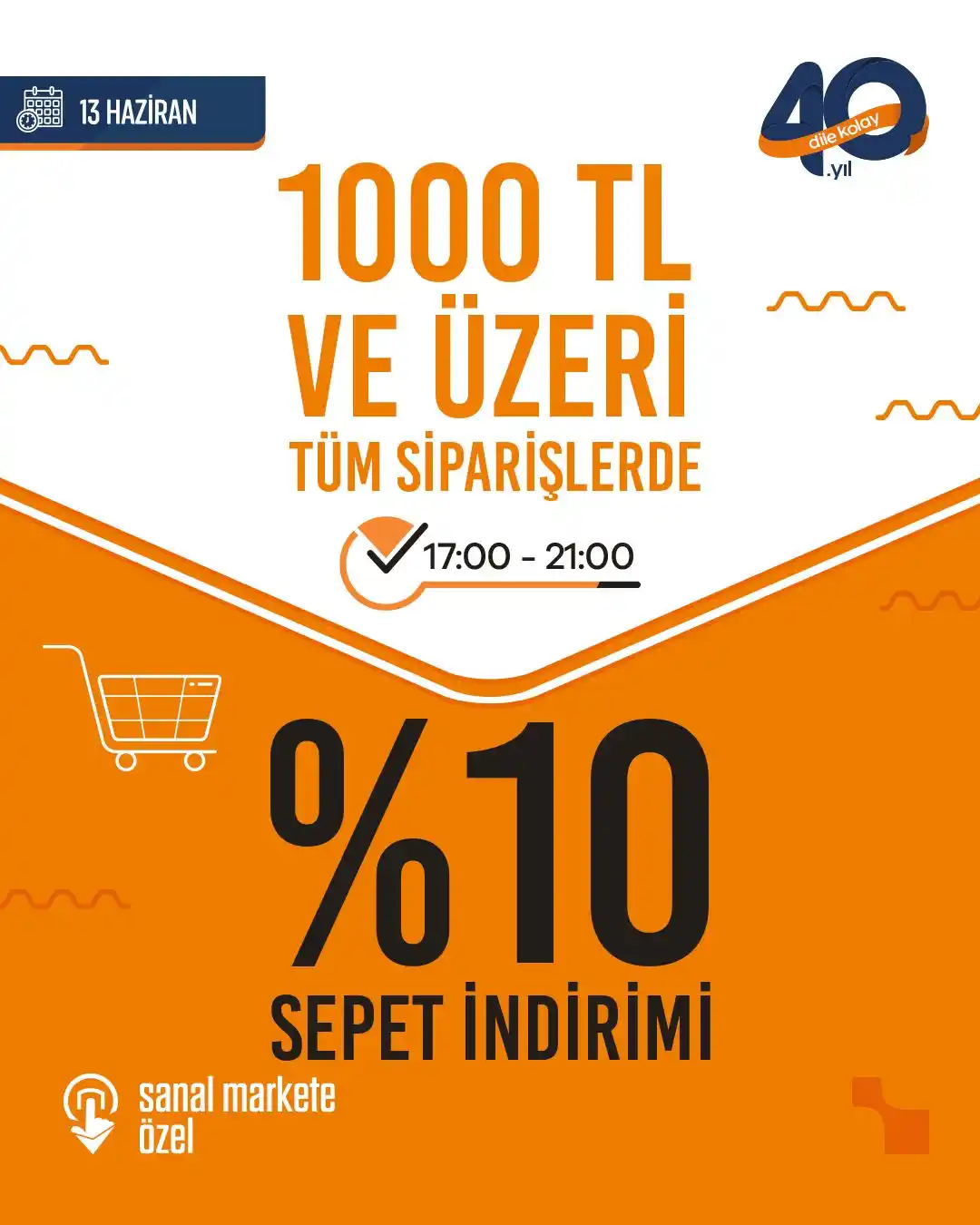 Image from Tahtakale Spot AVM: Bugün 17:00-21:00 arasında sanal marketimiz üzerinden yapılan 1000₺ ve...