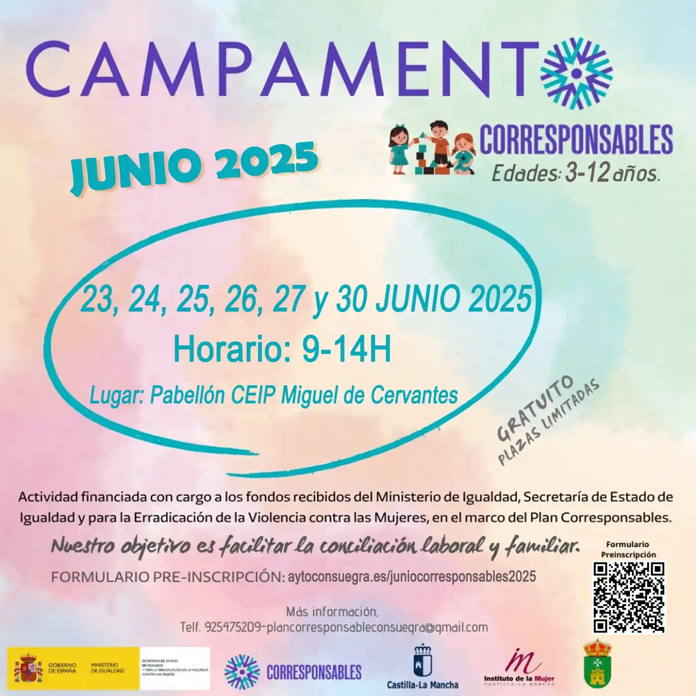 Image from AytoConsuegra: 📣 CAMPAMENTO de JUNIO CORRESPONSABLES 2025 ‼️🎈🎉 📅 Del 23 al 30 de...