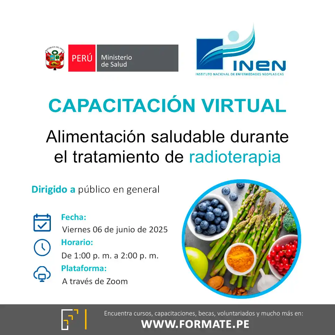 Image from Convocatorias Enfermería: Empleos - Prácticas - Capacitaciones: 📢 ¡Capacitación virtual gratuita! Organizada por el INEN 💬 Tema: Al...