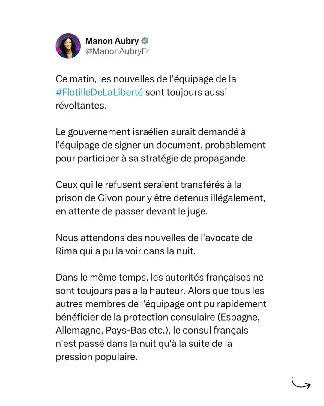 Image from Manon Aubry - Infos et Actus : 🔴 Ce matin, les nouvelles de l'équipage de la <a class="text-blue-500...