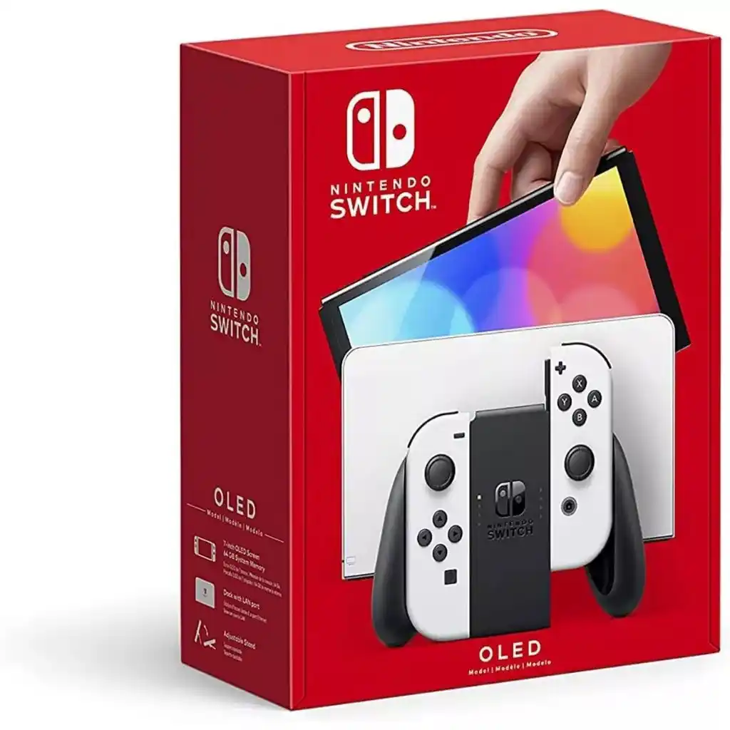Image from Estoque de Consoles (PS5, Xbox, Switch 1 e 2): Console Nintendo Switch OLED - Branco Resgate cupom de R$100 OFF - h...