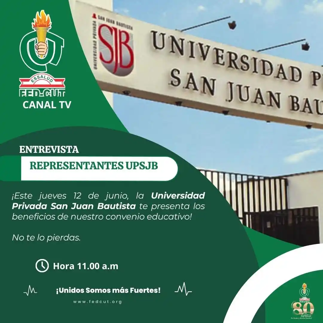 Image from FEDCUT , Oficial: ¡Convenio Educativo UPSJB - Fedcuttv! Jueves 12 de junio a las 11.am ....