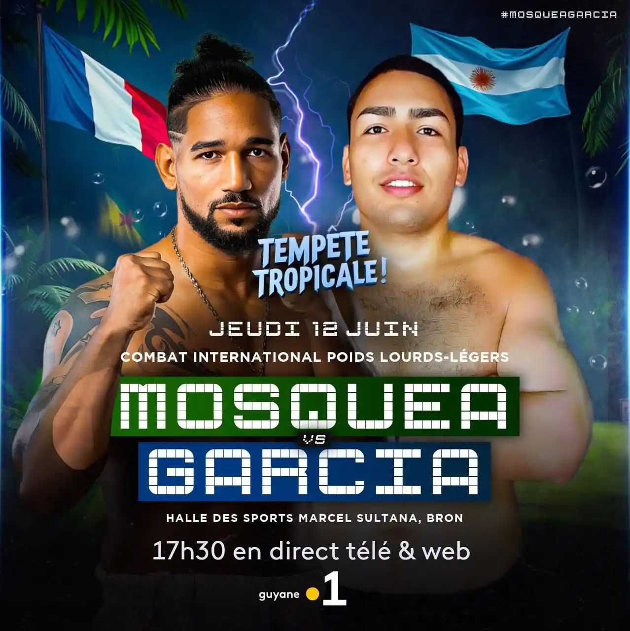 Image from Guyane La 1ère: 🥊 DIRECT Suivez le combat du Guyanais Léonardo Mosquea vs l’Argentin ...
