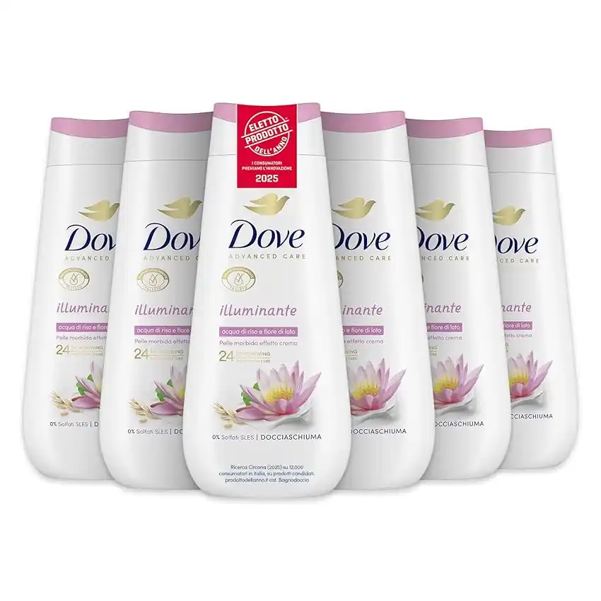 Image from Risparmio Felice: 👀 Dove Bagnoschiuma Illuminante, Bagnodoccia Idratante, Formula Delic...