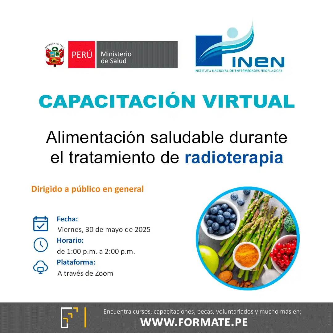 Image from Convocatorias Enfermería: Empleos - Prácticas - Capacitaciones: 📣 El INEN ofrece Capacitación virtual sobre “Alimentación saludable d...