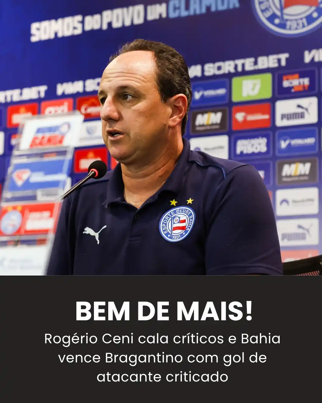 Image from Bolavip | Sou Bahia: 🚨😱EXALTADO! Ceni coloca atacante criticado no Bahia e acontece... �...