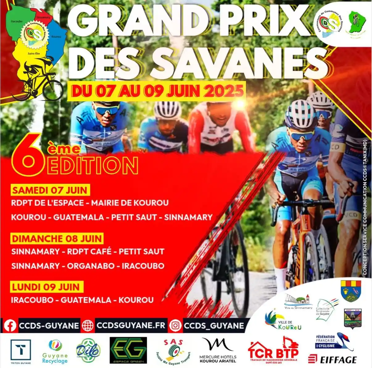 Image from Guyane La 1ère: 🚴🏾 *Grand prix cycliste des Savanes. Top départ ce samedi pour une 6...