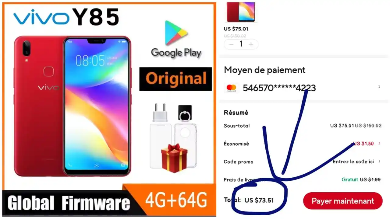 Image from Aliexpress ddp بلا ديوانة: هاتف vivo 🔥 ب 735 درهم بالكندية🇨🇦 https://s.click.aliexpress.com/e...