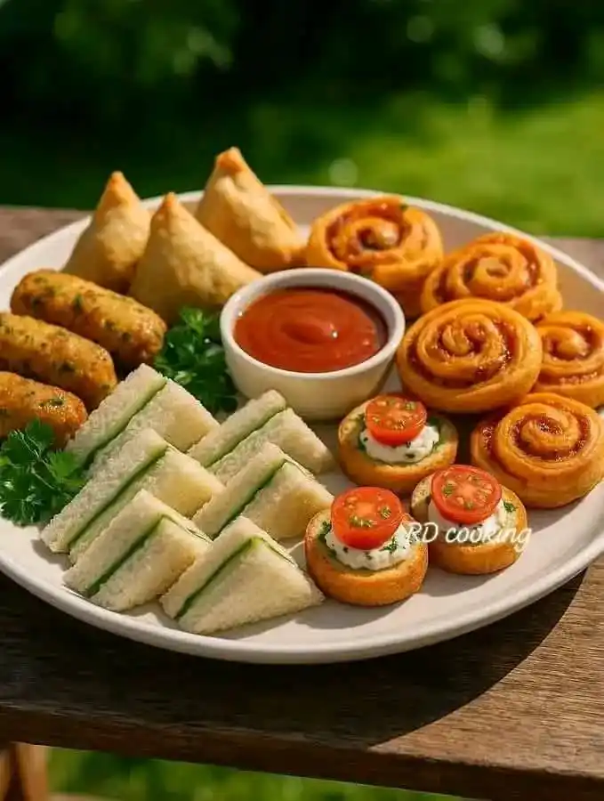 Image from Cooking Recipes🔥🌏: Here are the recipes for the vegetarian tea-time snacks platter --- ...