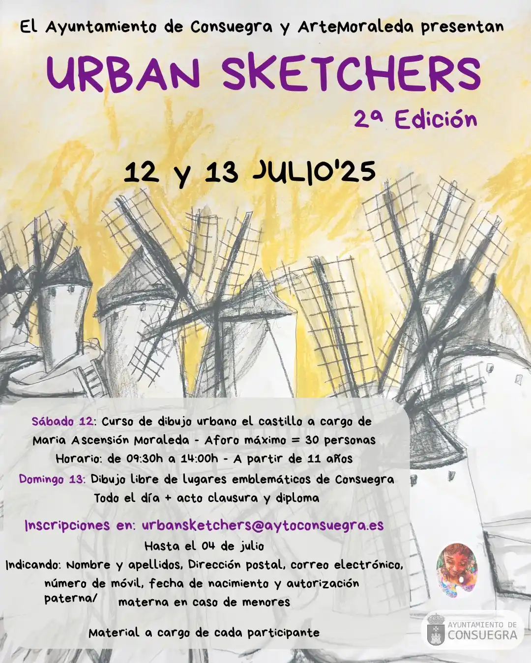 Image from AytoConsuegra: 📣 *II Urban sketchers 2025, dibujantes urbanos* 🎨👩🏻🎨 👧🧒🏻 A p...