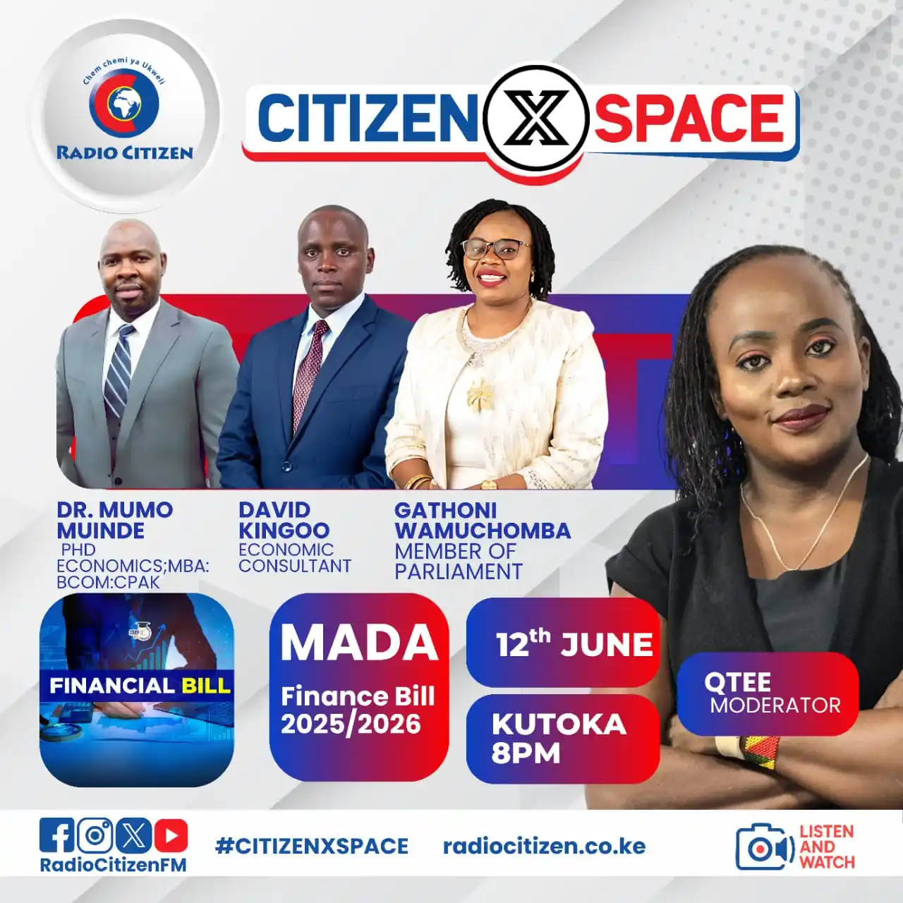 Image from Citizen Digital: Je, mswada wa fedha wa 2025/2026 ni wa kumfaidi ama kumkandamiza mwana...