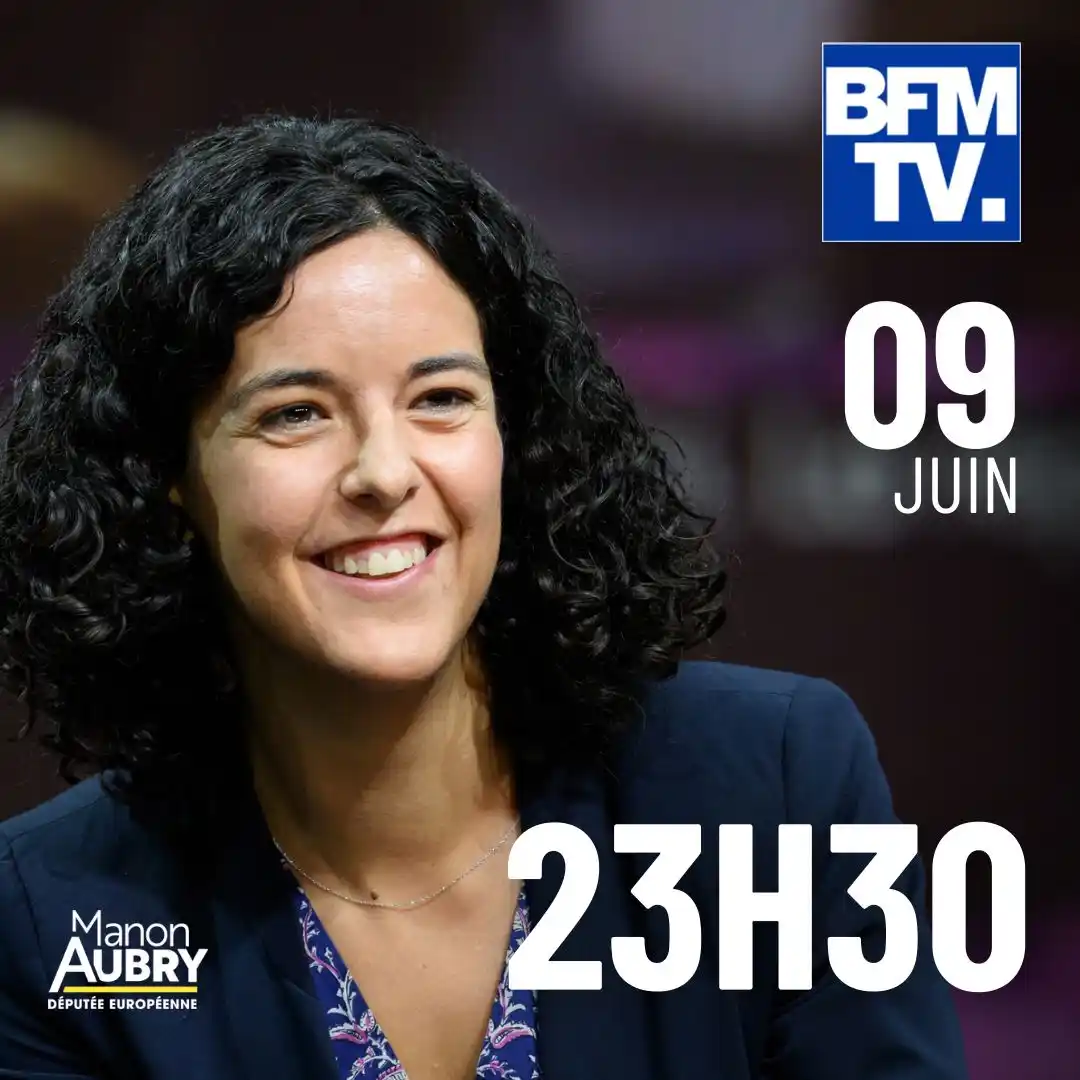 Image from Manon Aubry - Infos et Actus : Je vous donne rendez-vous ce soir à 23h30 sur BFM TV pour faire un poi...