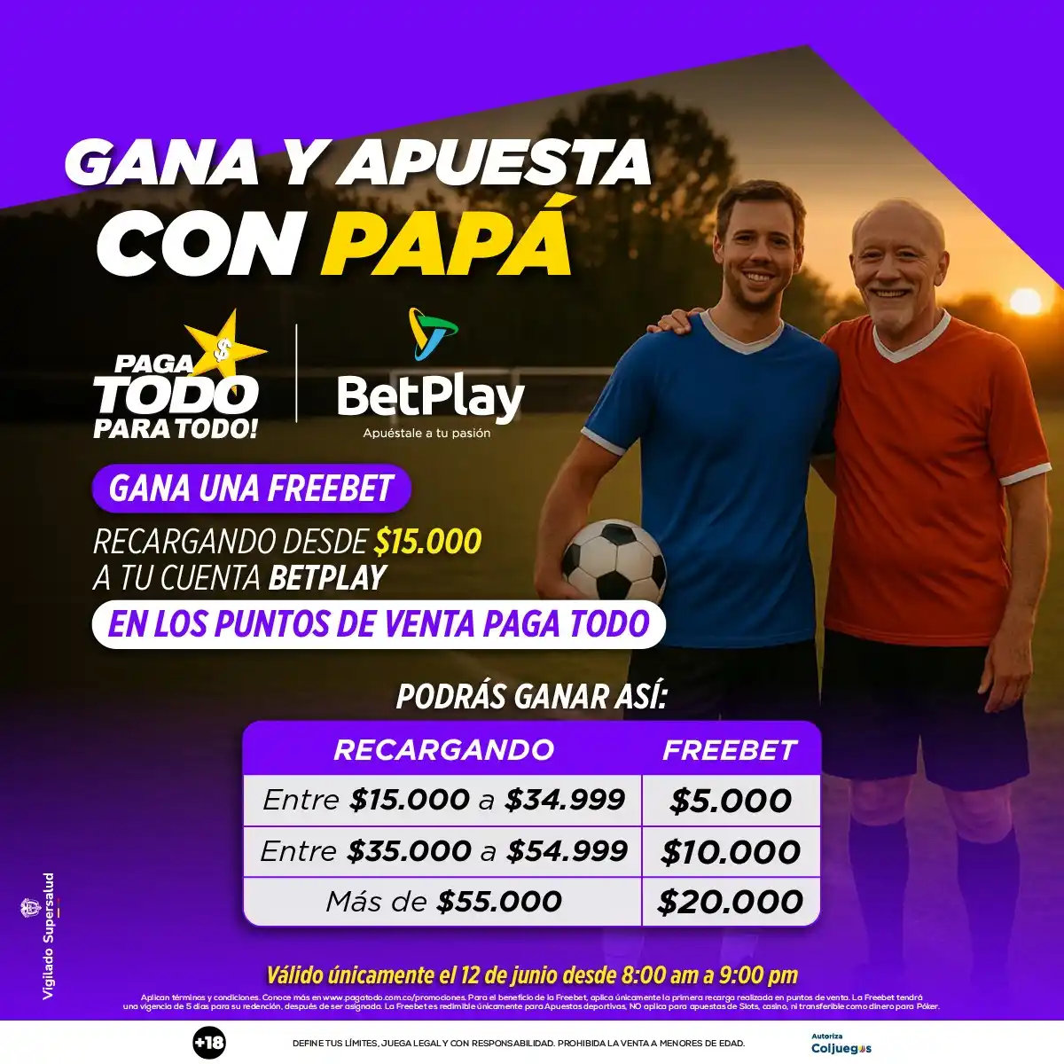 Image from Paga Todo: ✨ ¡Juega y gana con Papá! ❤️ 🎁 Recarga tu cuenta BetPlay desde $15.0...