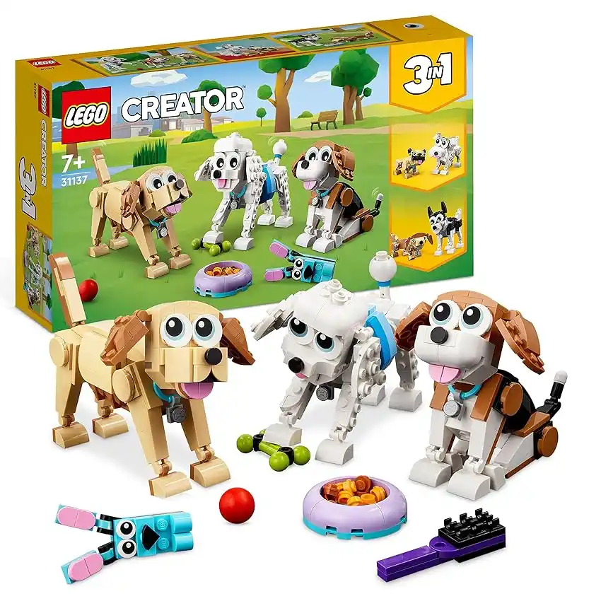 Image from Risparmio Felice: 👀 LEGO 31137 Creator Adorabili Cagnolini, Set 3 in 1 con Bassotto, Ca...
