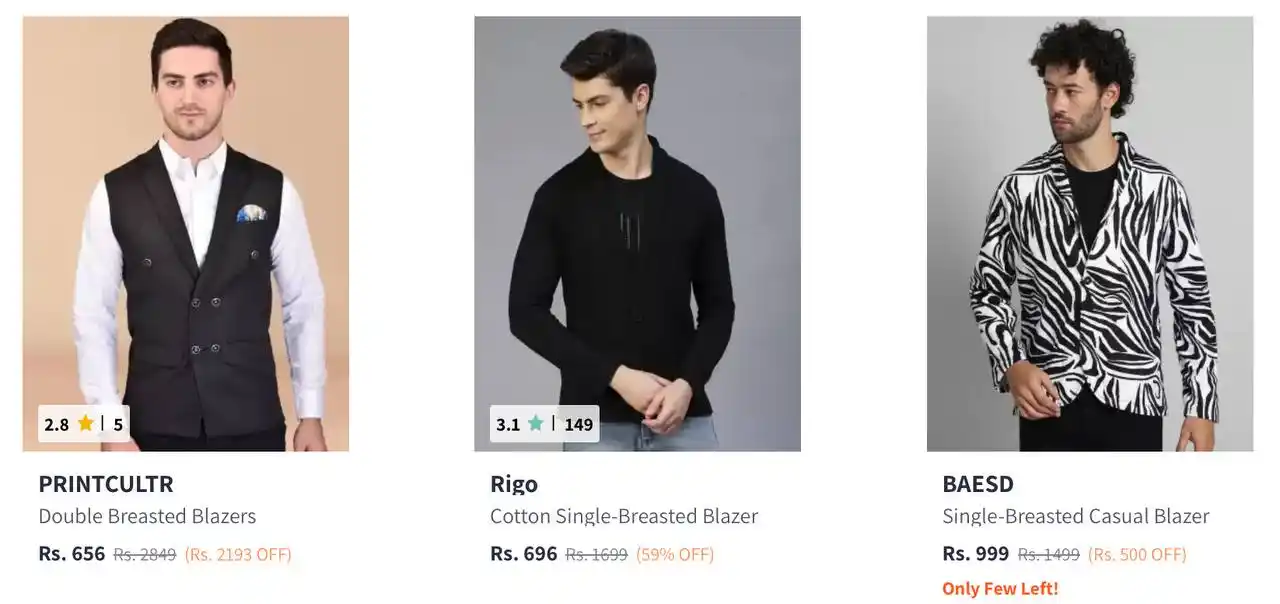 Image from Big Loot Deals Online: Men Blazer from Rs.656 https://myntr.in/URlEWj Men Sweatshirts from ...
