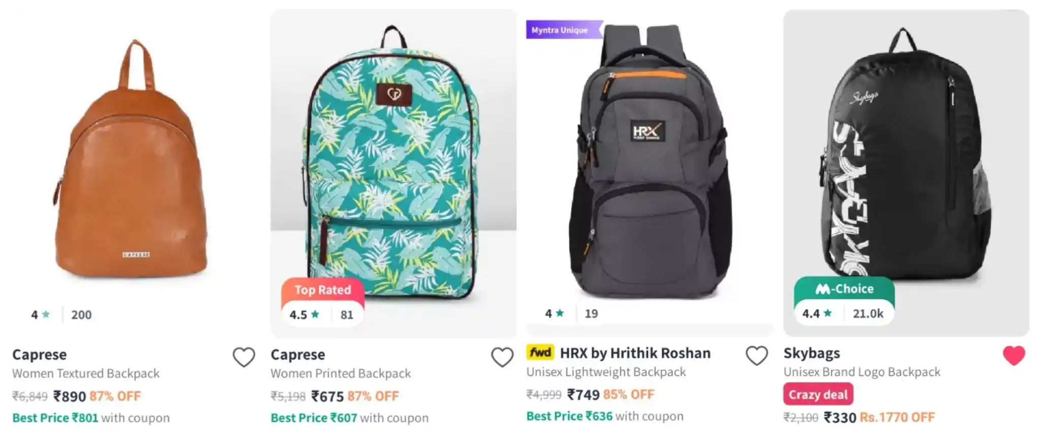 Image from Hot Deals - Online Shopping Offers: 🌟Myntra : Branded Backpacks Upto 87% Off. : https://myntr.it/5Hz3Ck9...