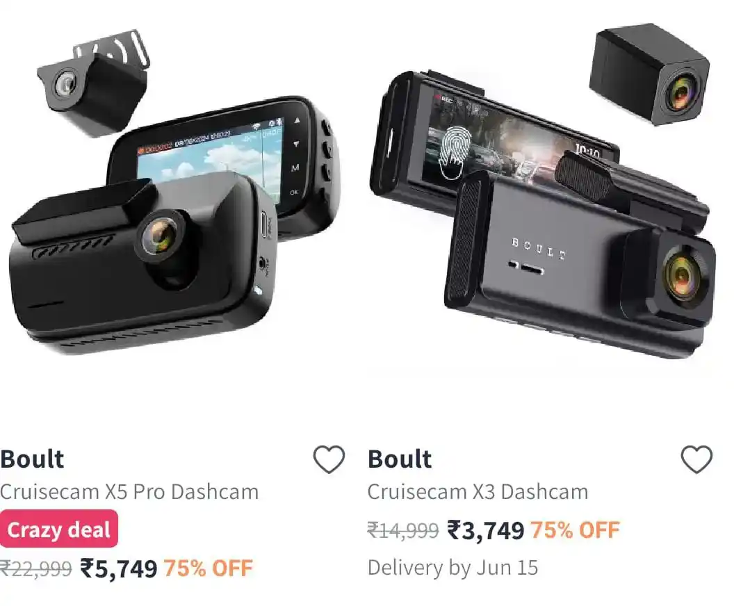 Image from Big Loot Deals Online: Myntra | Flat 75% off on Boult Dashcams!  https://myntr.in/qhHwVw   Up...