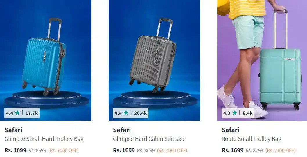 Image from Hot Deals - Online Shopping Offers: Myntra Loot : Min 70% Off On Branded Trolleys/Suitcases Brandwise �...