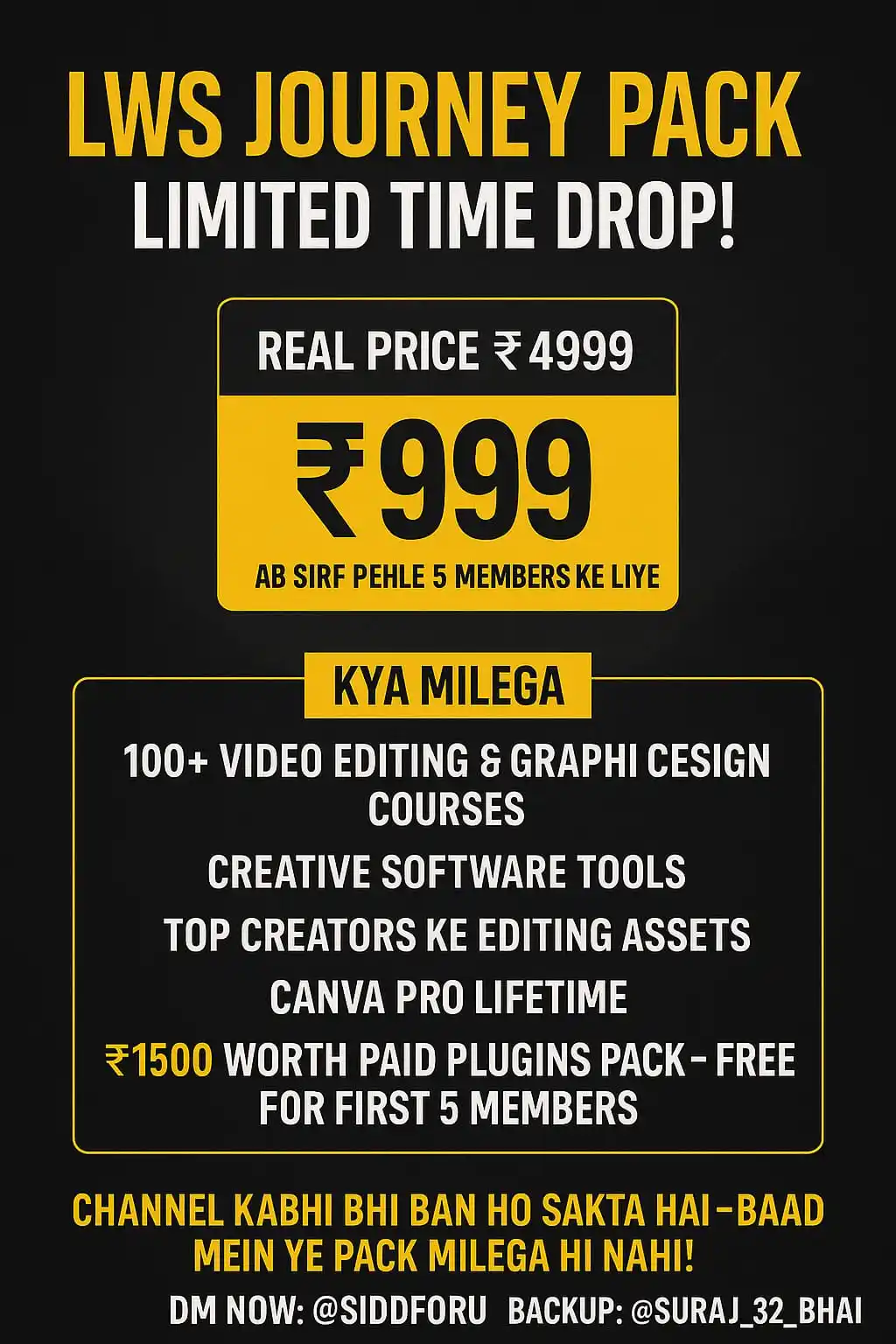 Image from Learn With Sidd: Sunday offer / ONE DAY OFFER journey bundle + Rs 2500 ka Paid plugins...