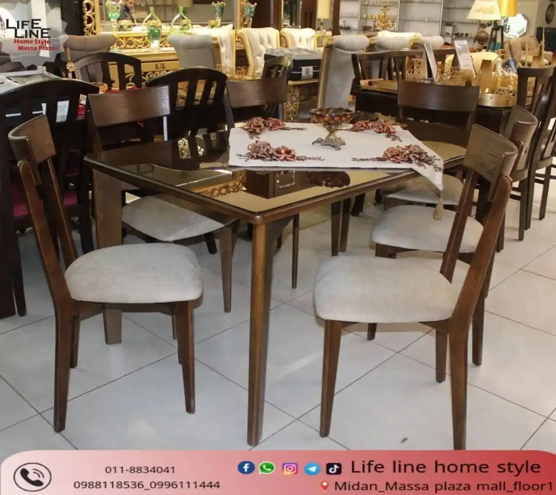 Image from Life Line Home Style: طـــاولـــــة سفـــره مـــوديـــل جــديــد🤎 6 كراسي خشب زان / ترس ق...