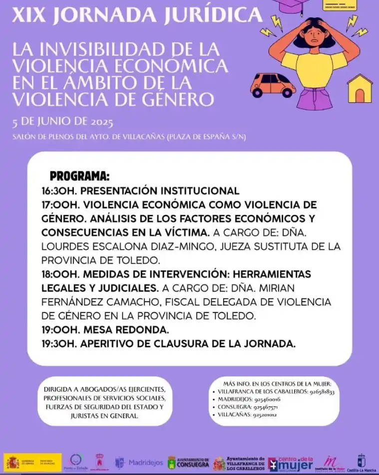 Image from AytoConsuegra: 🟣 *XIX JORNADA JURÍDICA _"La invisibilidad de la violencia económica ...