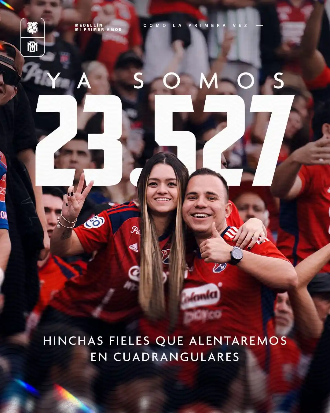 Image from DIM - Oficial: [🔥🔴🔵] Ya somos 23.527 hinchas fieles que acompañaremos y alentaremo...