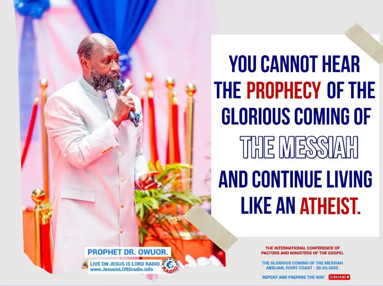 Image from Repentance News: *YOU CANNOT HEAR THE PROPHECY OF THE GLORIOUS COMING OF THE MESSIAH AN...