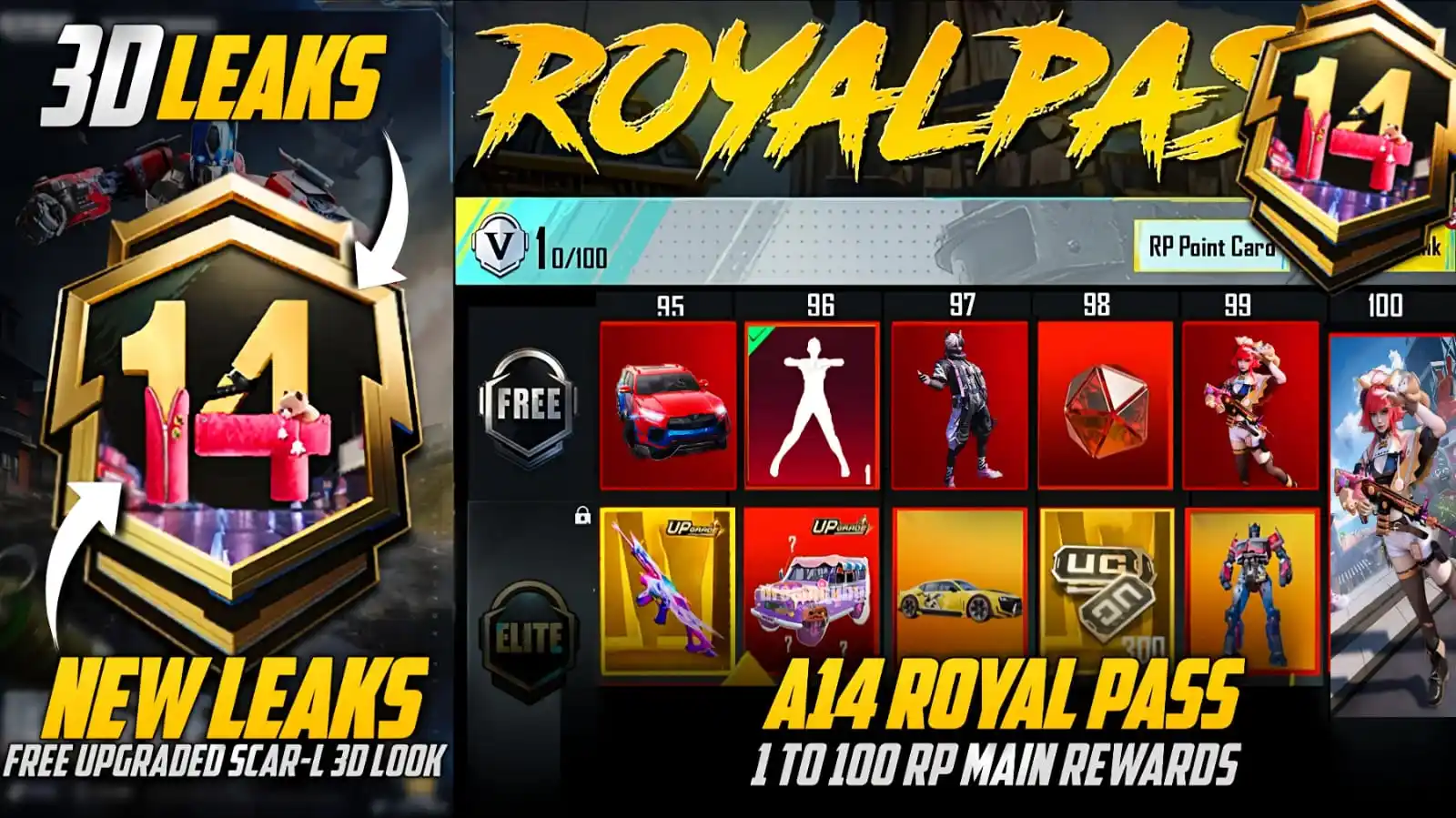 Image from PASHTON YT: A14 Royal Pass 40 RP & 100 RP Mythics New Super Car's Confirm ✅ ⬇️ h...
