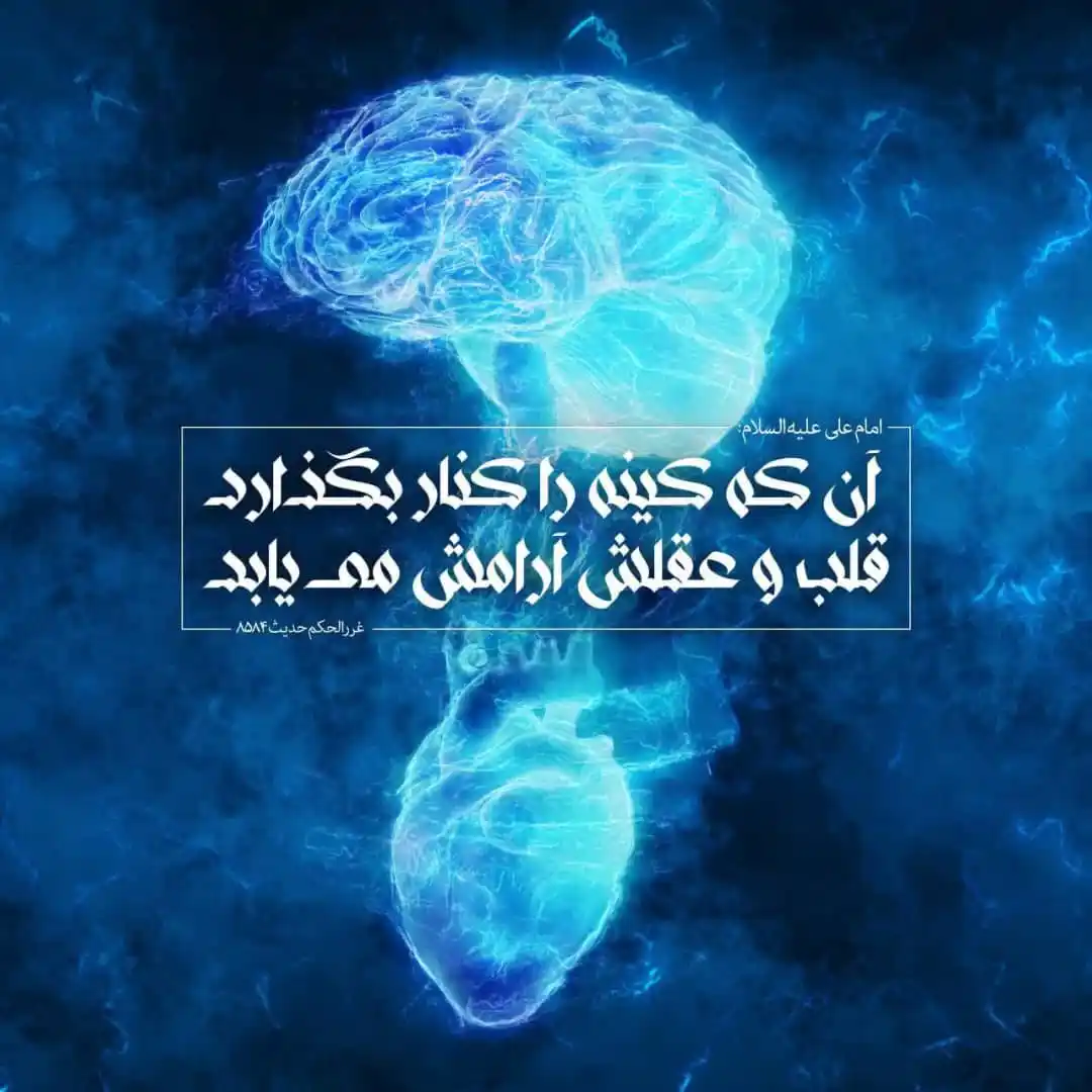 Image from خبرگزاری تابناک: 🔺امام على عليه السلام: مَنِ اطَّرَحَ الحِقدَ استَراحَ قَلبُهُ ولُبُّه...