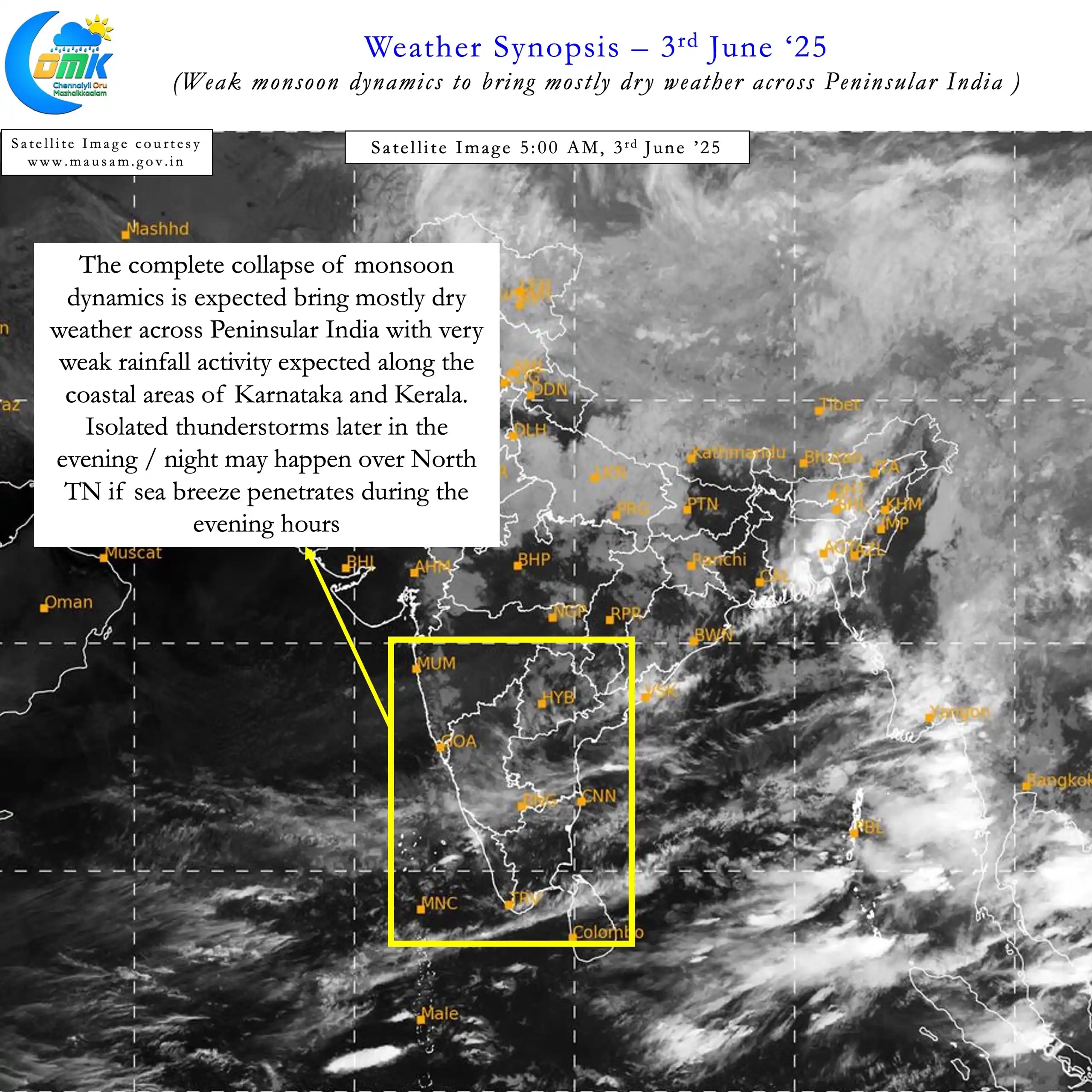 Image from Weather Updates On Tamil Nadu & Chennai by ChennaiRains (COMK): Another hot day ahead for the leeward plains of <a class="text-blue-50...