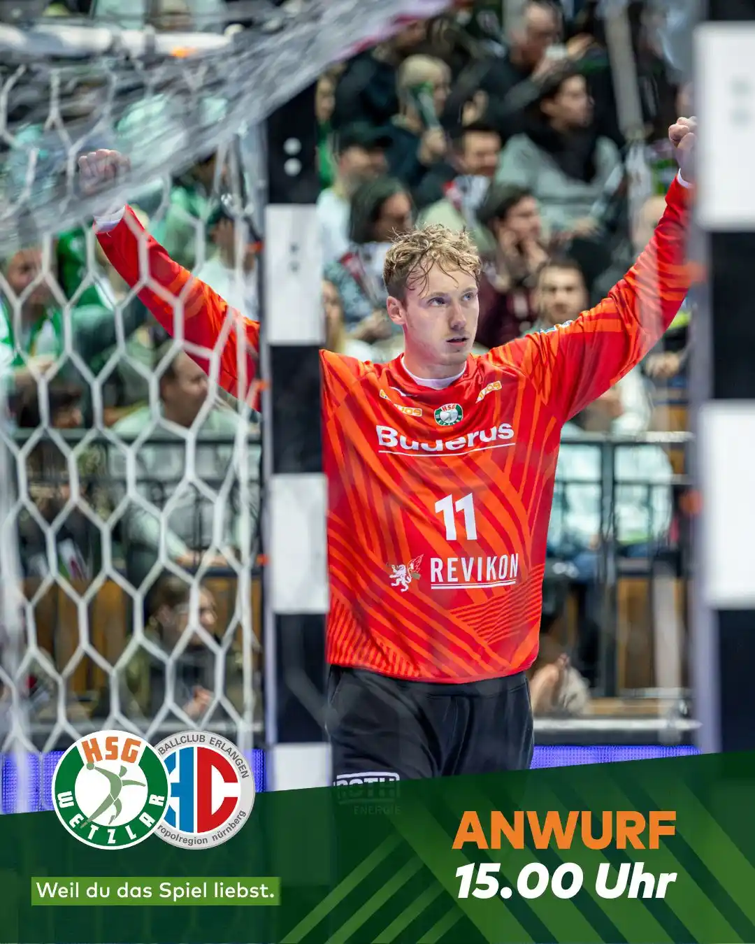 Image from HSG Wetzlar: Anwurf 💥 HSG Wetzlar 🆚 HC Erlangen Auf geht’s Wetzlar! 💚🤍 <a cl...