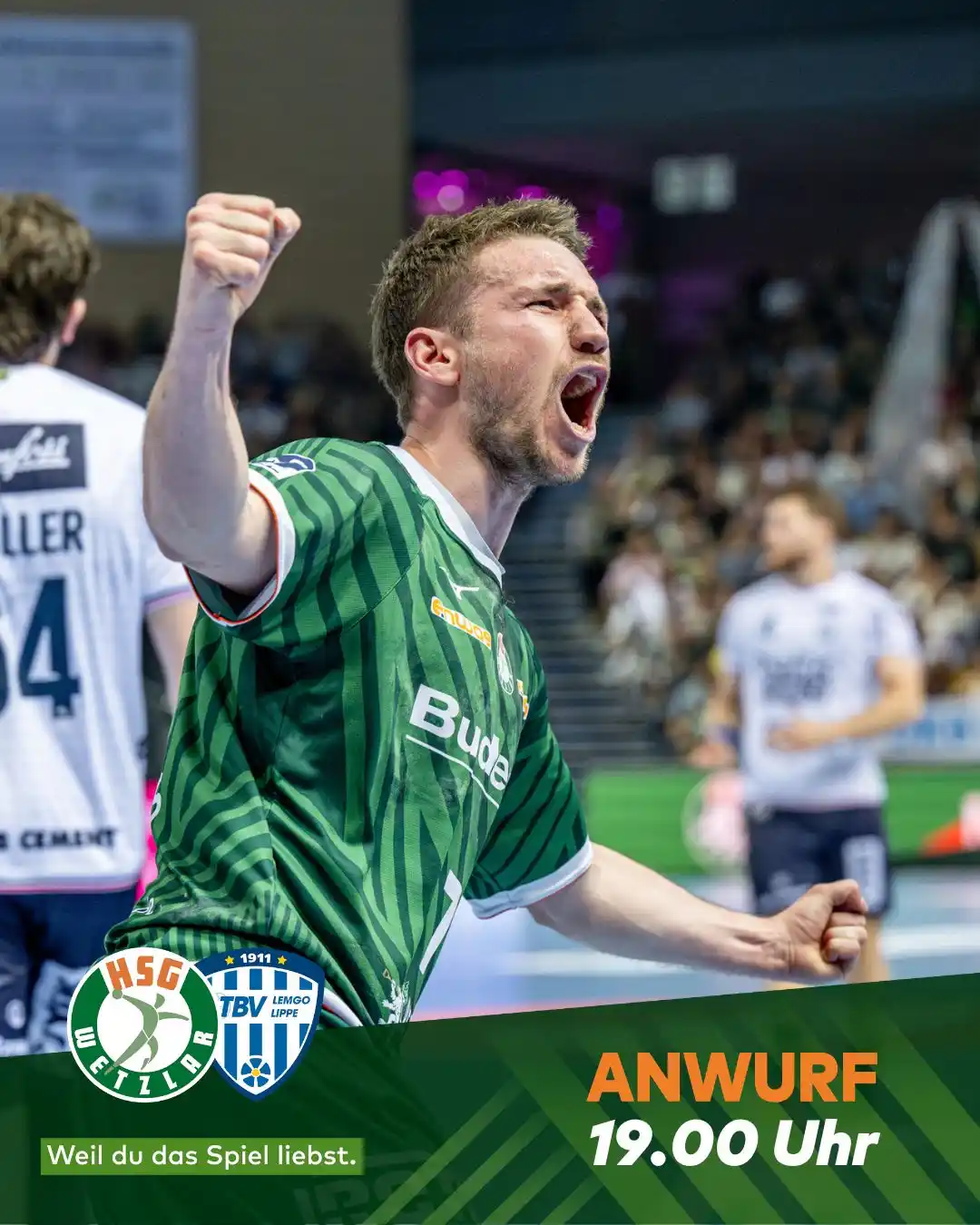 Image from HSG Wetzlar: Anwurf 💥 HSG Wetzlar 🆚 TBV Lemgo Lippe Auf geht’s Wetzlar! 💚🤍 <...