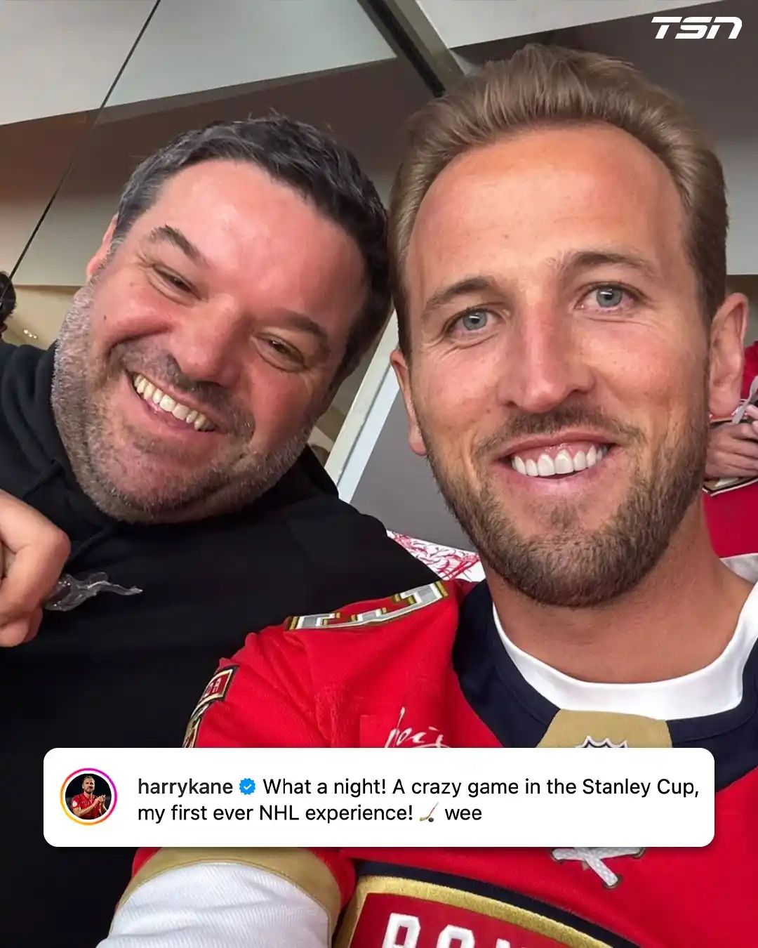 Image from TSN: Bayern Munich and English star striker Harry Kane was in attendance la...