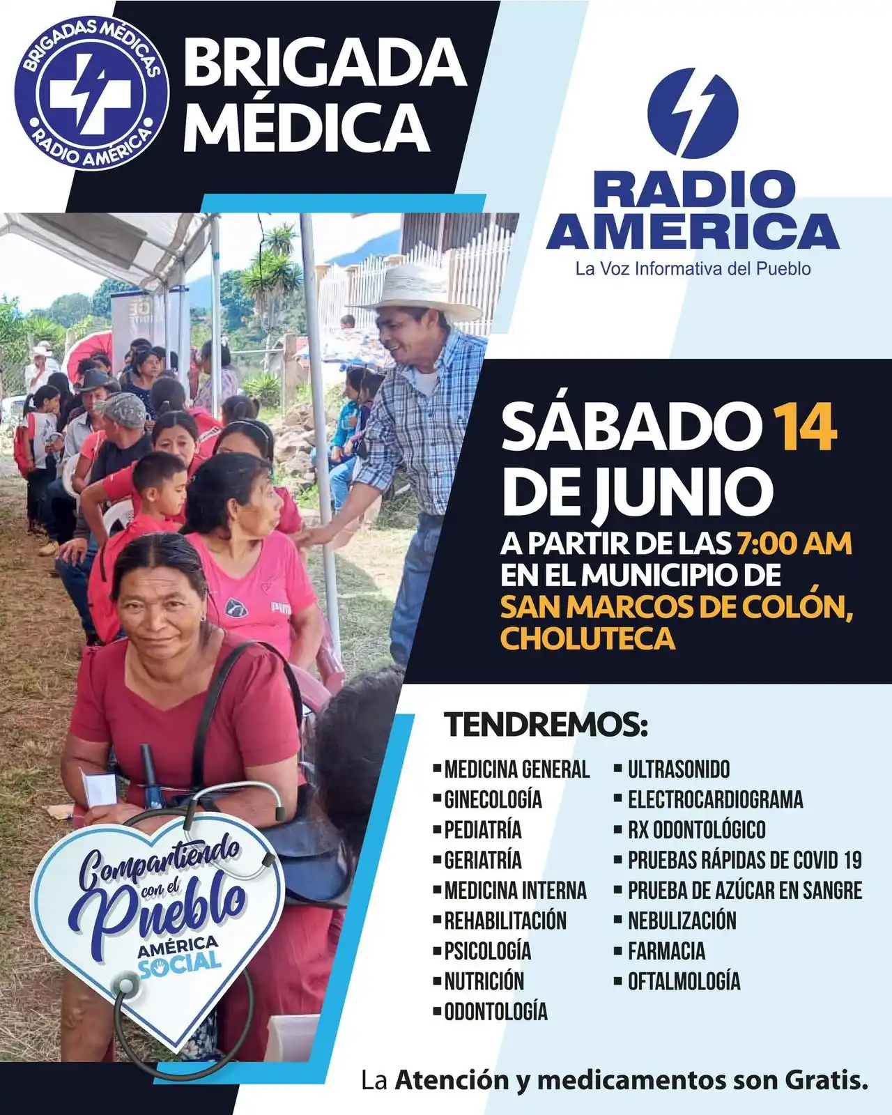 Image from Radio América Honduras: 🌟Brigadas Médicas de Radio América 2025🌟 💉¡Llevamos atención de ca...