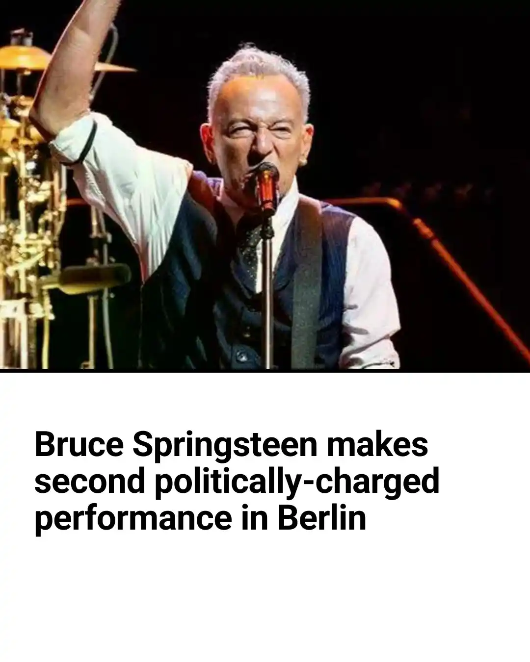 Image from Irish Star US : Bruce Springsteen gave another politically-charged performance in Berl...