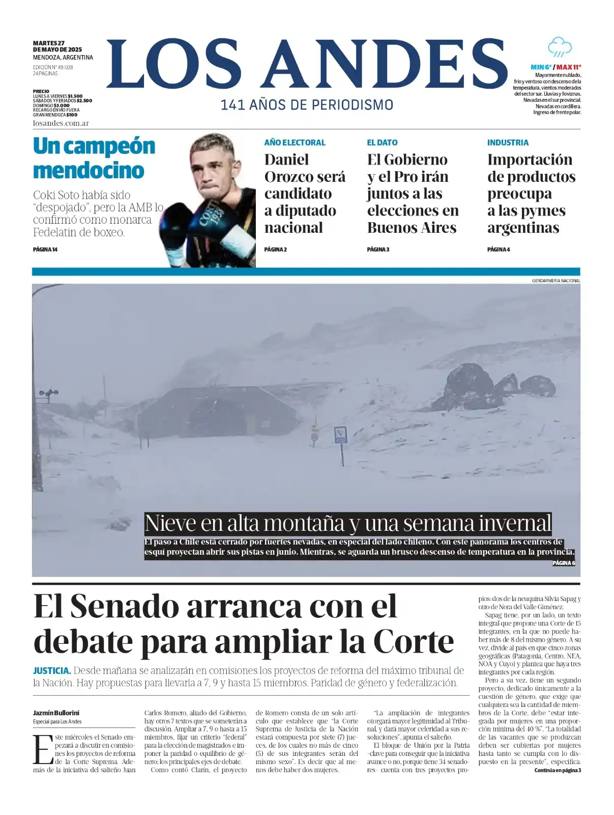 Image from Los Andes: 📰 | ¡Buen día! Te compartimos la <a class="text-blue-500 hover:underl...