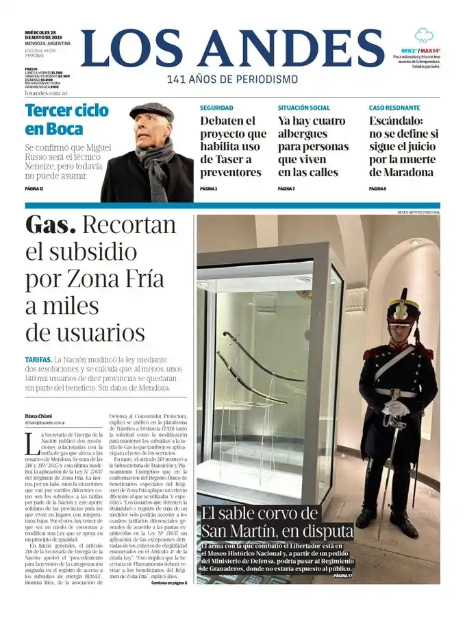 Image from Los Andes: 📰 | ¡Buenos días! Te compartimos la tapa de este *miércoles 28 de may...