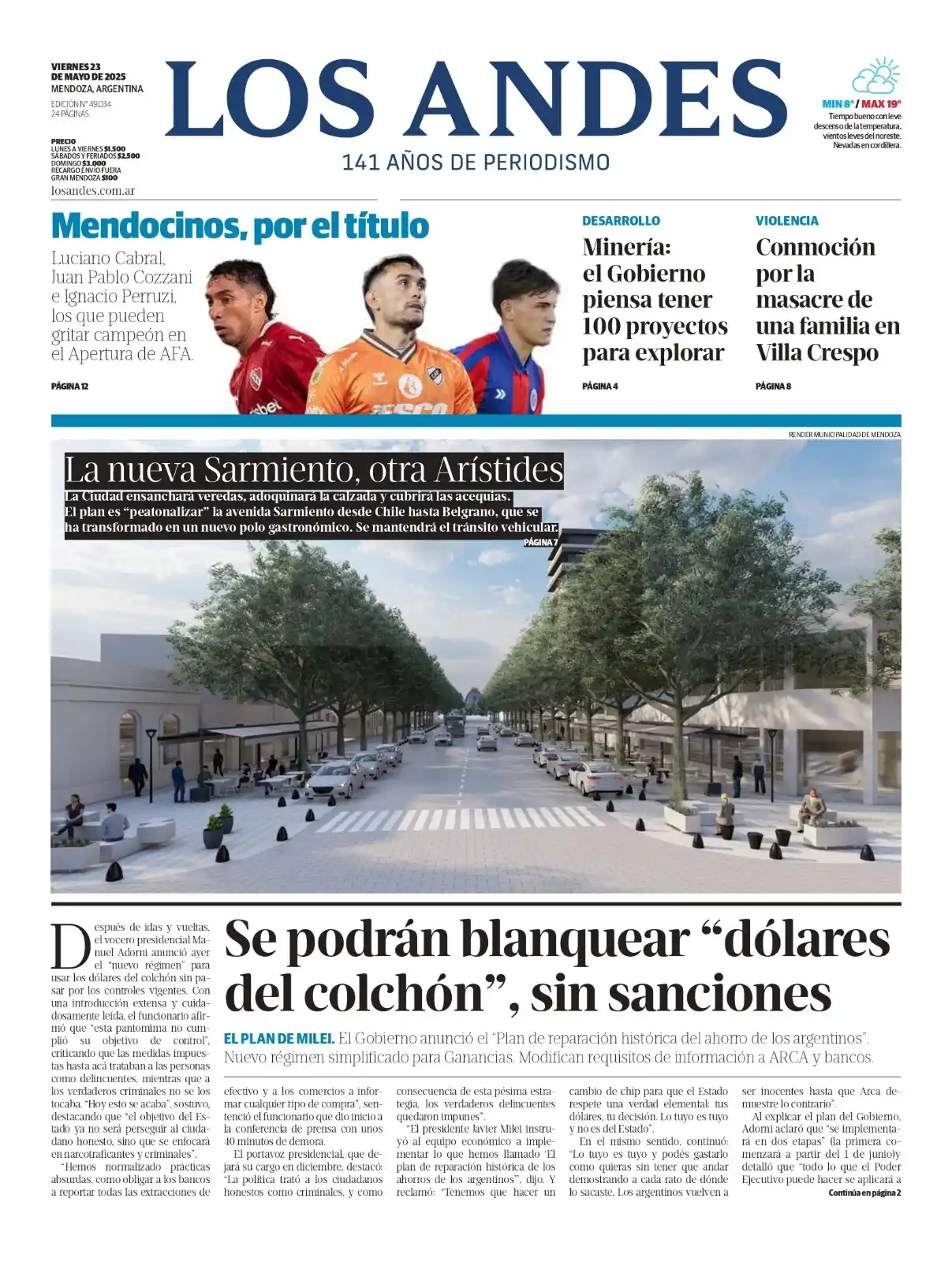 Image from Los Andes: 📰 | ¡Buenos días! Te compartimos la tapa de este *viernes 23 de mayo*...