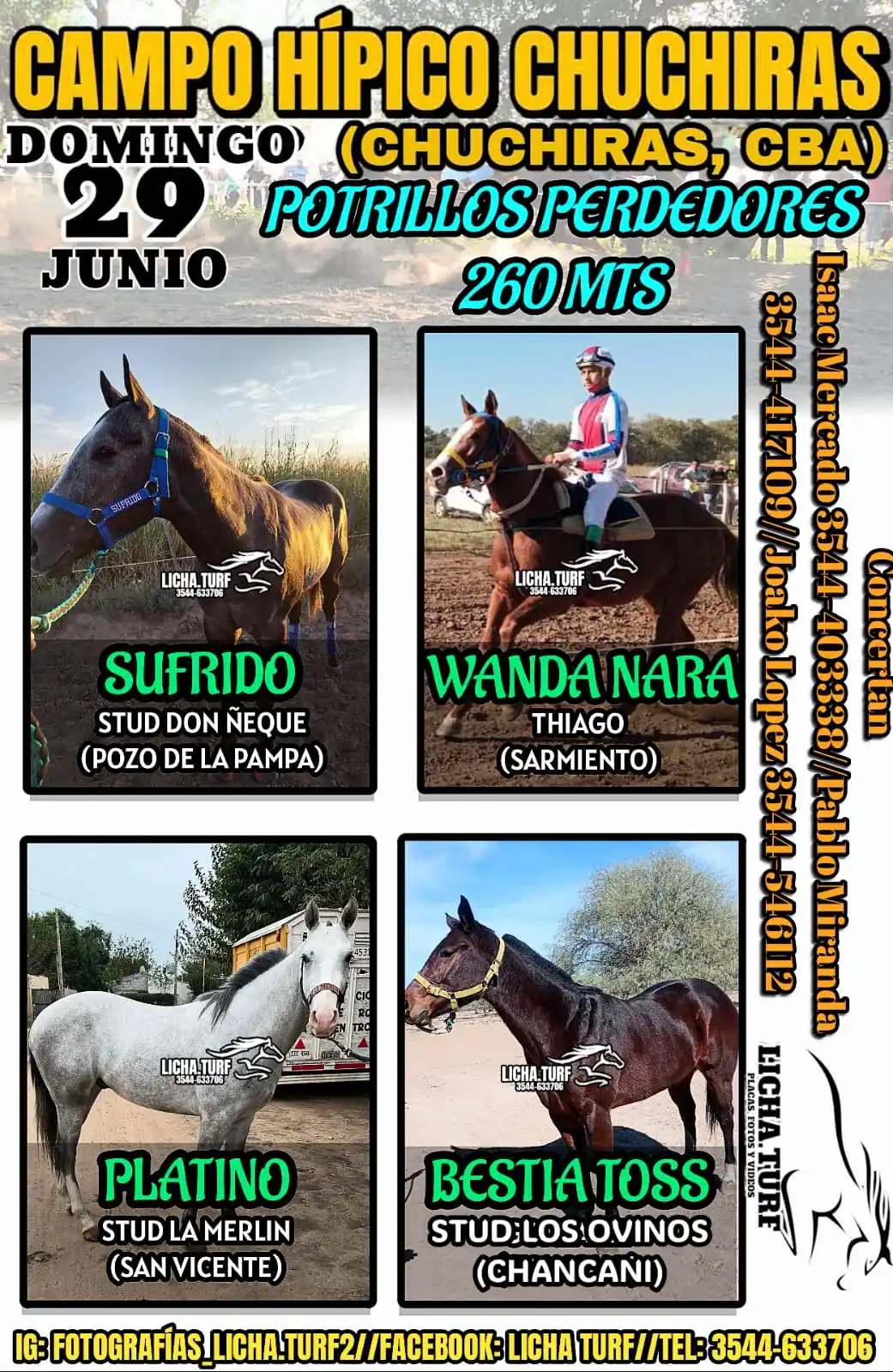 Image from LICHA.TURF: Campo Hípico Chuchiras (Chuchiras, Cba) Domingo 29 de Junio 2025 INVIT...