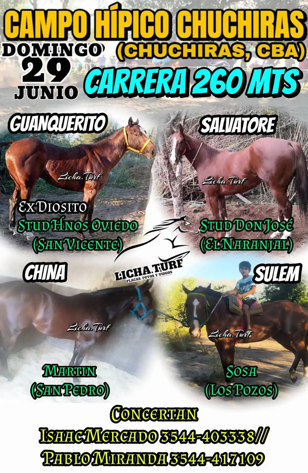 Image from LICHA.TURF: Campo Hípico Chuchiras (Chuchiras, Cba) Domingo 29 de Junio 2025 INVIT...