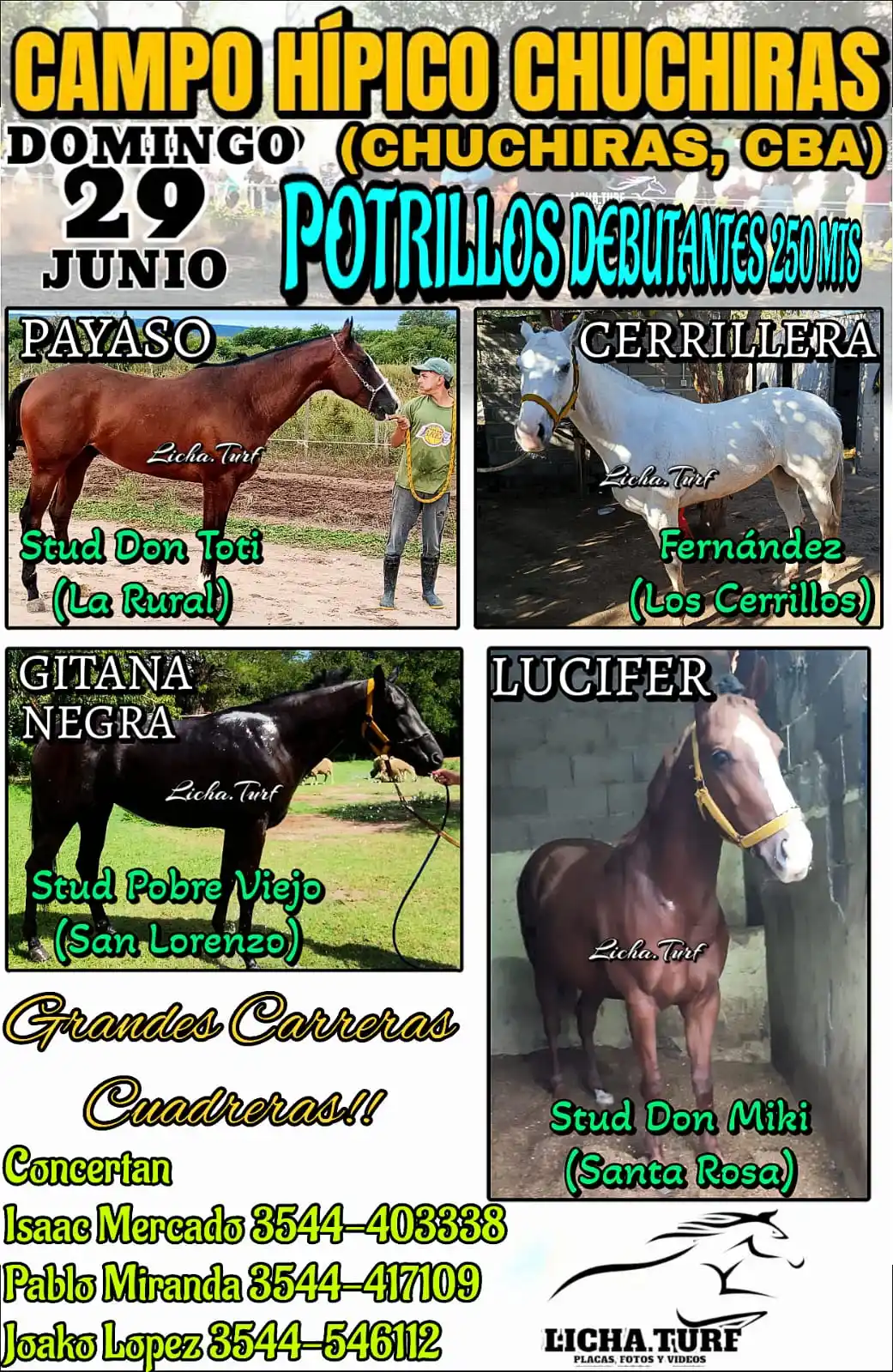 Image from LICHA.TURF: Campo Hípico Chuchiras (Chuchiras, Cba) Domingo 29 de Junio 2025 INVIT...