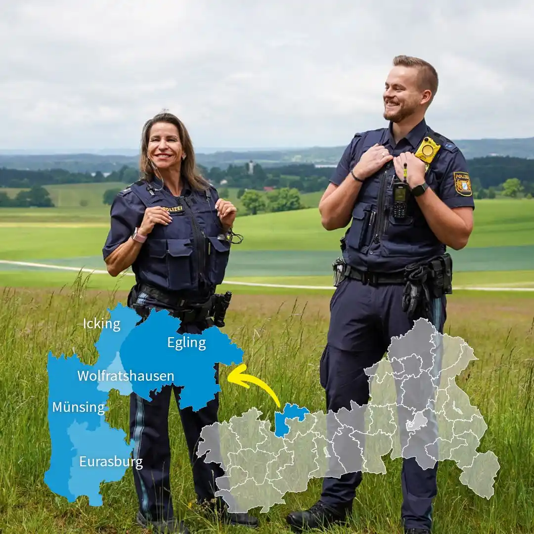 Image from Polizei Oberbayern Süd: Das Dienstgebiet der *Polizeiinspektion Wolfratshausen* inmitten der i...