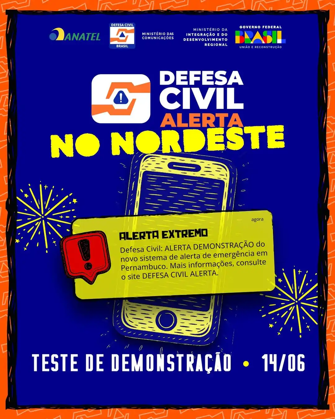 Image from Paraíba - Governo do Brasil: *DEFESA CIVIL ALERTA: celulares do Nordeste receberão alerta neste sáb...