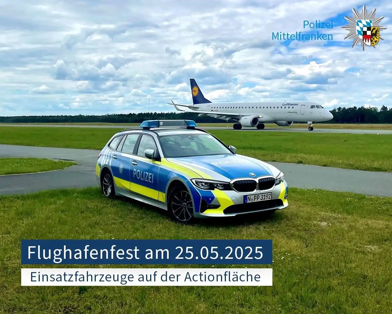 Image from Polizei Mittelfranken : Der Airport Nürnberg feiert dieses Jahr sein 70-jähriges Bestehen und ...