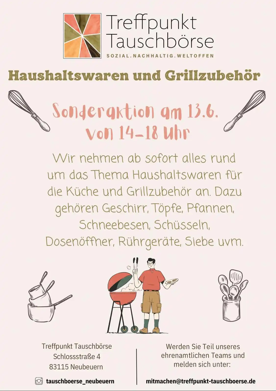 Image from Markt Neubeuern: Die nächste Sonderaktion steht vor der Tür: Haushaltswaren und Grillzu...