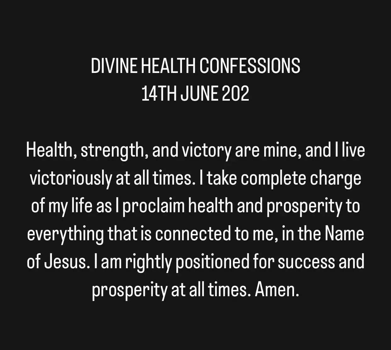 Image from Rhapsody Global Club ( Mandate 1B ROR Influences ): DIVINE HEALTH CONFESSIONS 14TH JUNE 202 Health, strength, and victor...